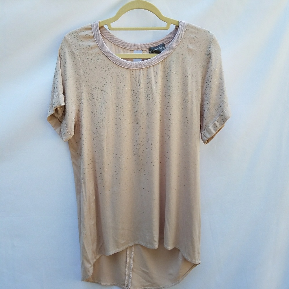 NWT Michael Stars Tee Splatter Foil Pattern Sz L